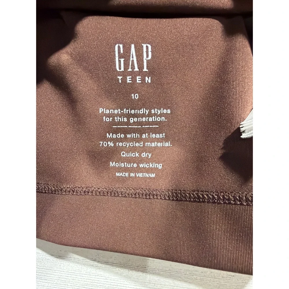 Gap All In Motion Outfit Girls 10 Brown Pink Floral Activewear Sporty EUC